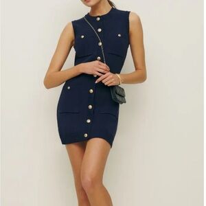 Catalina Button Front Knit Organic Cotton Minidress